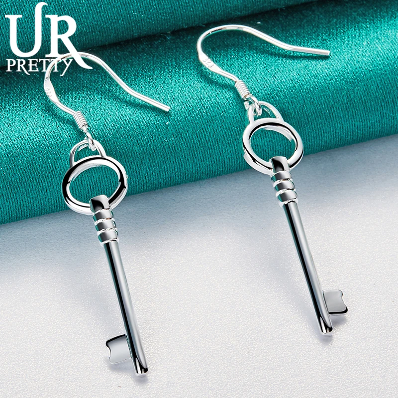 URPRETTY 925 Sterling Silver Round Key Pendant Drop Earring For Women Fashion Wedding Engagement Party Jewelry Charm Gift
URPRETTY 925 Sterling Silver Round Key Pendant Drop Earring For Women Fashion Wedding Engagement Party Jewelry Charm Gift