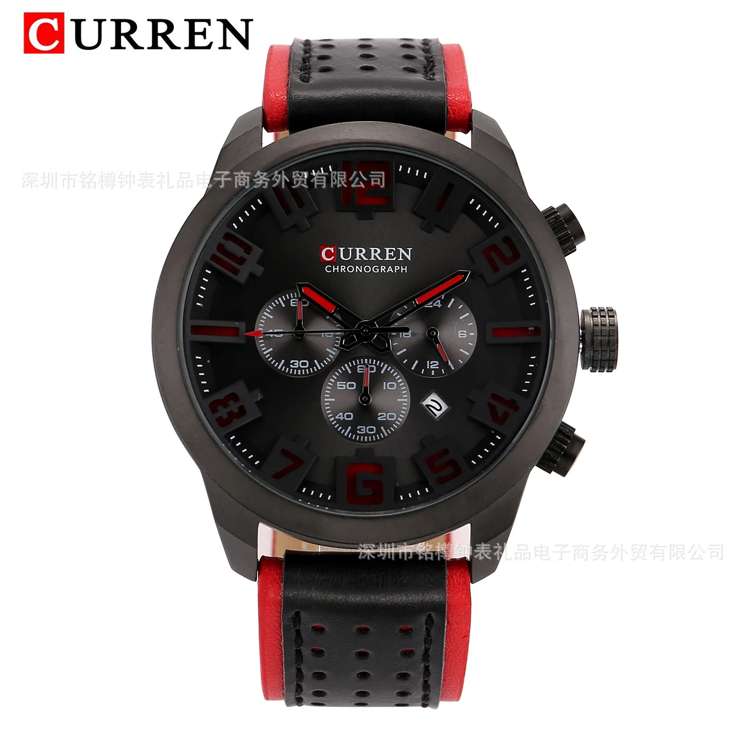 

Men Watches Curren Top Luxury Brand Mens Chronograph Military Sport Watch Male Waterproof Leather Army Quartz Analog Clock