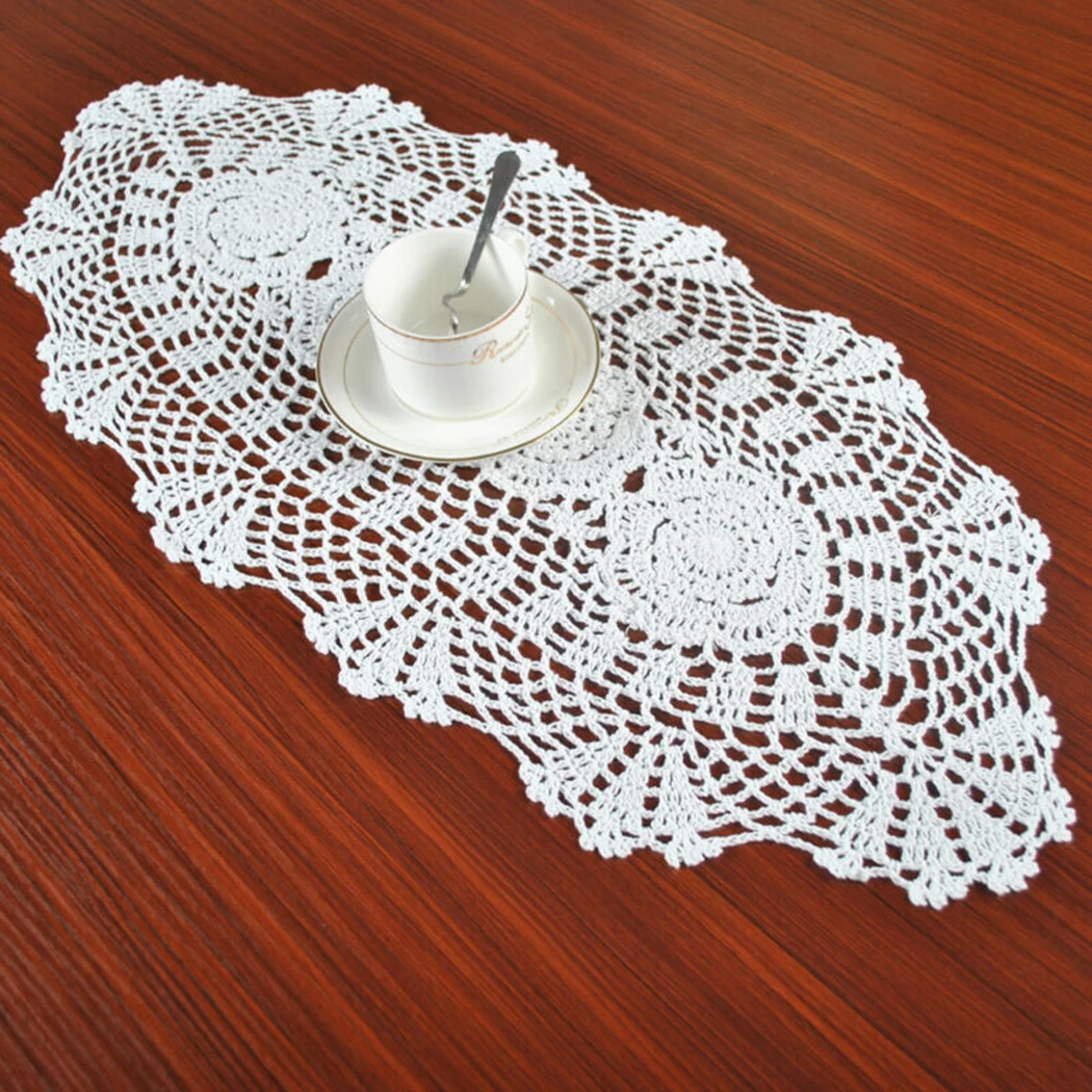 White Vintage Oval Table Runner Crocheted Cotton Floral Lace Tablecloth Chinese Nostalgic Cotton Woven Table Flag Home Decor
White Vintage Oval Table Runner Crocheted Cotton Floral Lace Tablecloth Chinese Nostalgic Cotton Woven Table Flag Home Decor
