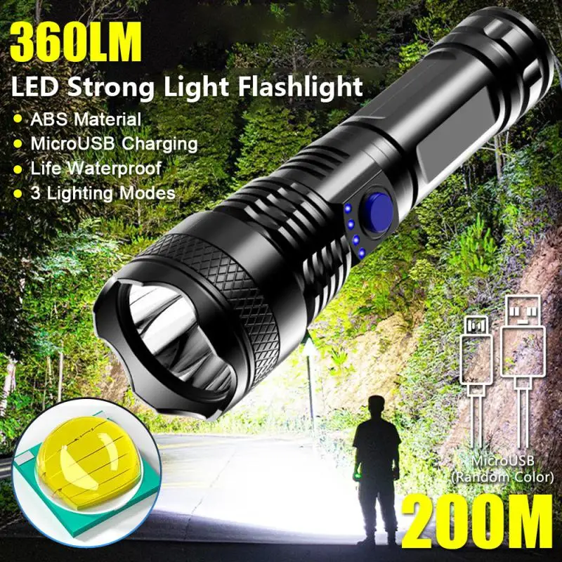 5000 Lumen Rechargeable LED Flashlight Powerful Torch Light USB High Power Flashlight Built-in Battery Outdoor Camping Hand Lamp 
5000 Lumen Rechargeable LED Flashlight Powerful Torch Light USB High Power Flashlight Built-in Battery Outdoor Camping Hand Lamp