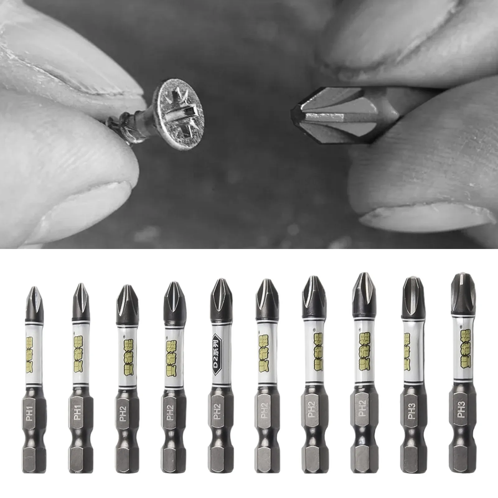 Bit Set Screwdriver 50mm Long Assortment Hand Tools Heavy Duty Hexagonal Torx Magnetic Impact Metal The Cross White Grey
Bit Set Screwdriver 50mm Long Assortment Hand Tools Heavy Duty Hexagonal Torx Magnetic Impact Metal The Cross White Grey