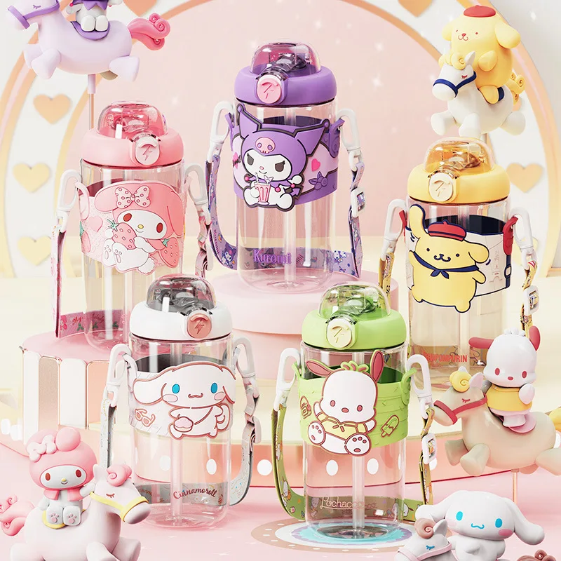 Sanrio Cinnamoroll Kuromi Cartoon Kids Water Cup Anime My Melody PomPomPurin Large Capacity Portable Clear Straw Space Bottle
Sanrio Cinnamoroll Kuromi Cartoon Kids Water Cup Anime My Melody PomPomPurin Large Capacity Portable Clear Straw Space Bottle