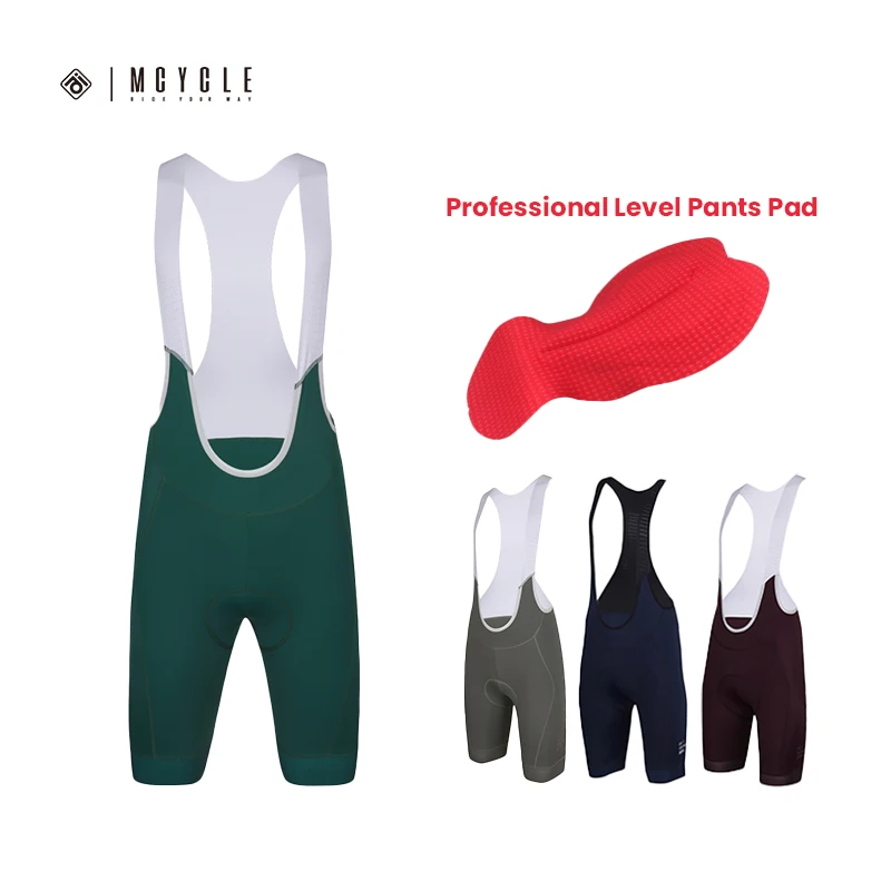 

Mcycle Solid Color Cycling Bib Shorts One Piece Strap Anti-shock Pad Road Cycling Men Bib Short Various Color For Choice