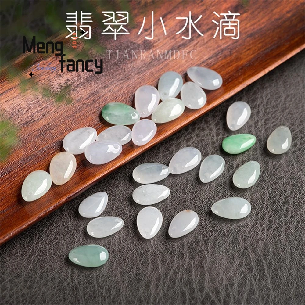 

Natural Myanmar A-goods Jadeite Small Water Drop Jade Loose Beads Handmade DIY Materials Fashion Exquisite Jewelry Accessories