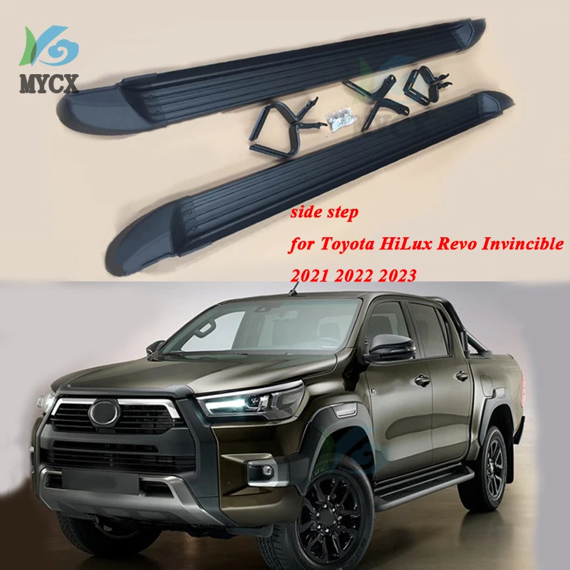 

New arrival side step bar Running board for Toyota HiLux Revo Rocoo Invincible 2021 2022,original model,from famous manufacturer