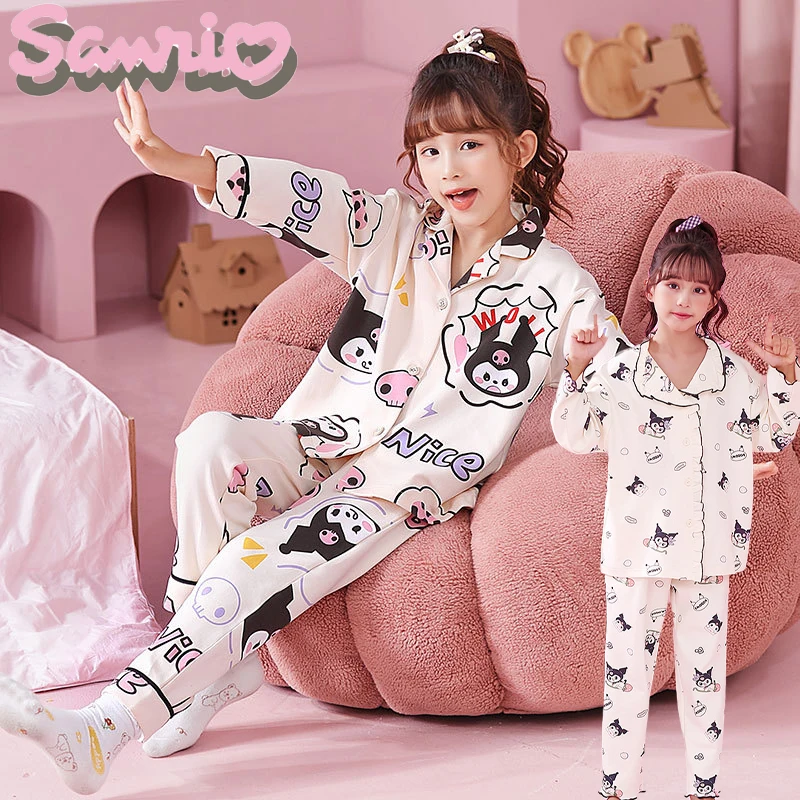 Sanrio Kuromi Girls Pajamas Sets Cinnamoroll Spring and Autumn Cotton Long-sleeved Trousers Children's Suit Cardigan Loungewear
Sanrio Kuromi Girls Pajamas Sets Cinnamoroll Spring and Autumn Cotton Long-sleeved Trousers Children's Suit Cardigan Loungewear