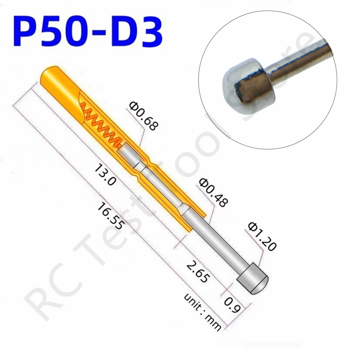100PCS P50-D3 Spring Test Probe Test Pin Pogo Pin P50-D Electric ICT FCT PCB Test Tool 1.20/0.68/16.55mm Needle Round Tip Head
100PCS P50-D3 Spring Test Probe Test Pin Pogo Pin P50-D Electric ICT FCT PCB Test Tool 1.20/0.68/16.55mm Needle Round Tip Head