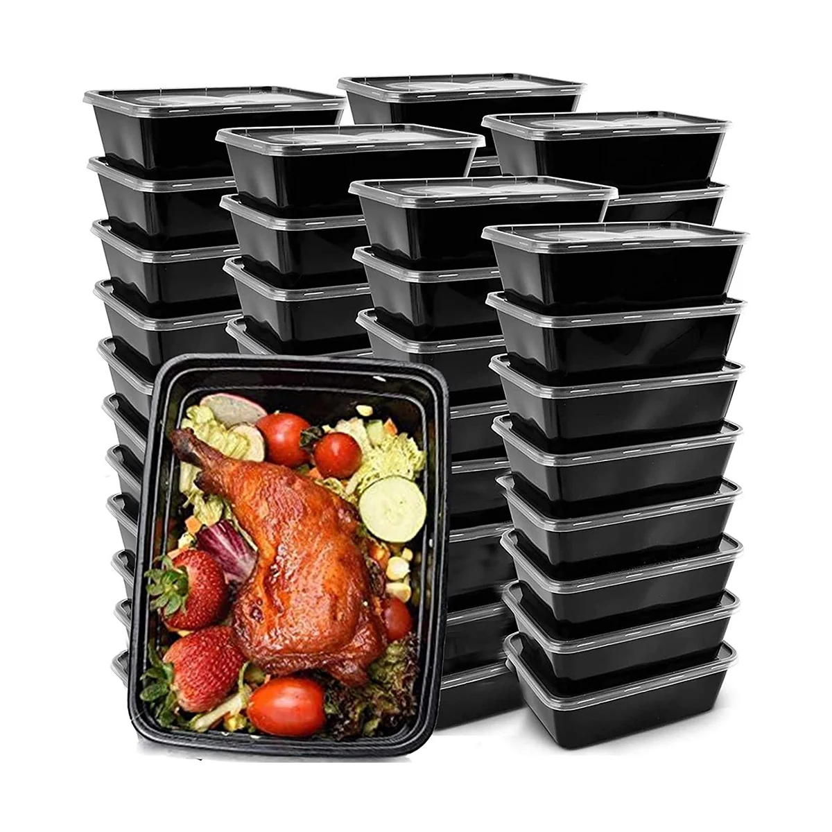 50-Pack Meal Prep Containers Reusable To-Go Food Containers Plastic Bento Boxes Food Storage Lunch Box 
50-Pack Meal Prep Containers Reusable To-Go Food Containers Plastic Bento Boxes Food Storage Lunch Box