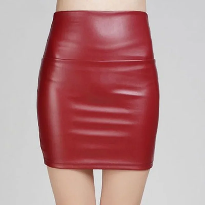 

New Leather Skirt Explosive Women Fashion High Waist PU Leather Skinny Thicken Mini Hip Skirt Sexy for Sex Women's Skirt