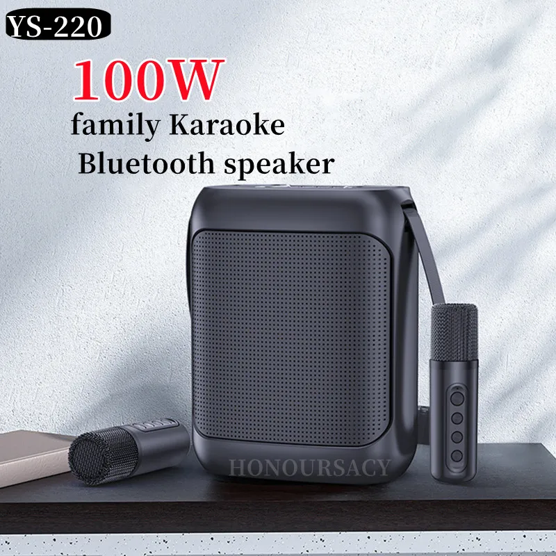 

YS-220 New 100W Peak High Power Bluetooth Speakers Portable Sound Box Equipment With Wireless Mic Outdoor Family Karaoke Speaker