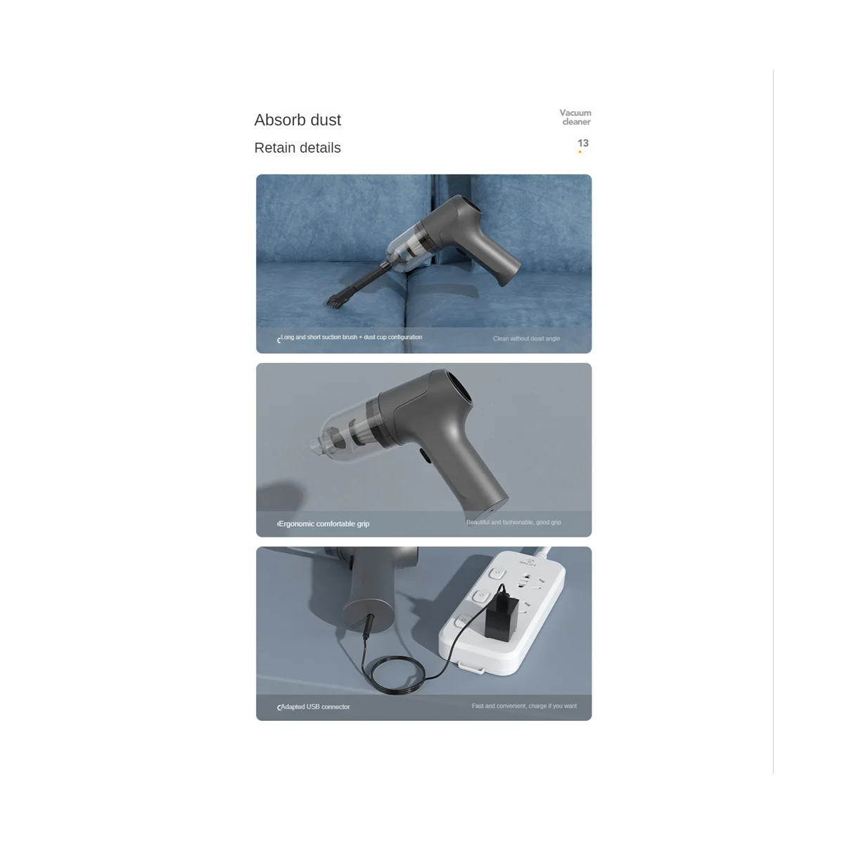 Portable Car Vacuum Cleaner 11000Pa Strong Suction Vacuum Cleaner Dual Use Handheld Cleaning for Car Home Desktop-A
Portable Car Vacuum Cleaner 11000Pa Strong Suction Vacuum Cleaner Dual Use Handheld Cleaning for Car Home Desktop-A
