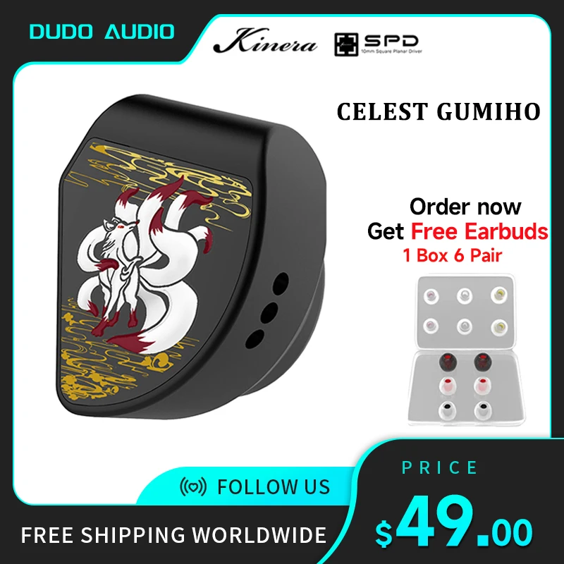 Celest Gumiho Planar In-Ear Monitor, 10mm Square Planar Driver + 1BA Kinera QOA
Celest Gumiho Planar In-Ear Monitor, 10mm Square Planar Driver + 1BA Kinera QOA