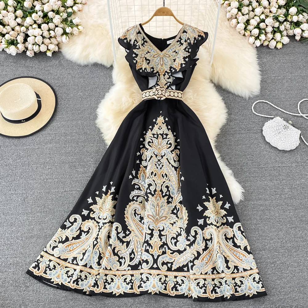2023 Summer Retro Palace Style V-neck Flying Sleeves Bladaphy Official Store Womens Dresses for Women 2023 Summer Female Dress
2023 Summer Retro Palace Style V-neck Flying Sleeves Bladaphy Official Store Womens Dresses for Women 2023 Summer Female Dress