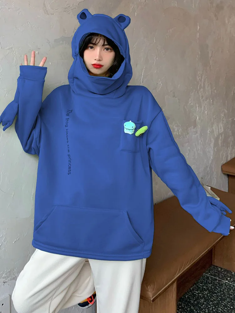 Frog Hoodie Women Cute Funny Embroidery Letter Plus Velvet Thickened Kawaii Harajuku Streetwear Christmas Hoodie
Frog Hoodie Women Cute Funny Embroidery Letter Plus Velvet Thickened Kawaii Harajuku Streetwear Christmas Hoodie