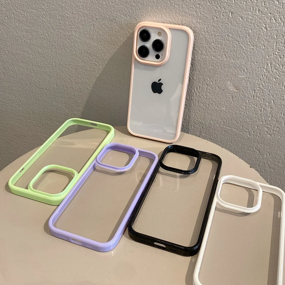 Transparent Candy Color Bumper Phone Case For iPhone 15 14 13 Mini 12 11 Pro Max XR XS X 7 8 Plus SE3 Soft Shockproof Back Cover
Transparent Candy Color Bumper Phone Case For iPhone 15 14 13 Mini 12 11 Pro Max XR XS X 7 8 Plus SE3 Soft Shockproof Back Cover