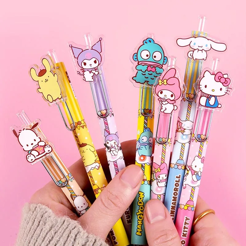 

20pcs/lot Sanrio Kuromi Melody Gel Pen Creative 0.5mm Black Ink Signature Pens Promotional Gift School Supplies