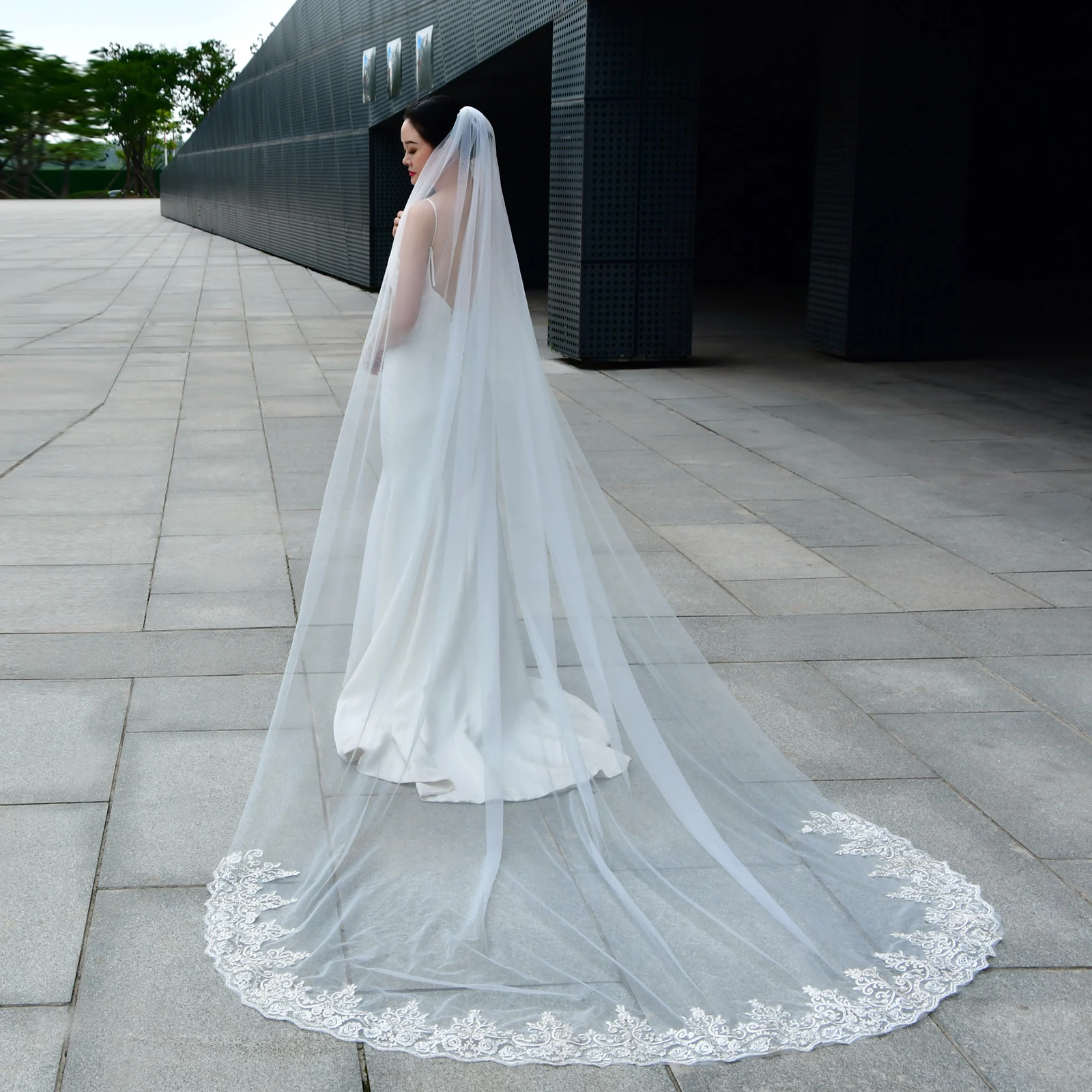 V70 Long Wedding Bride Veil Lace Edge Appliques Bridal Veils 1 Tiers Soft Tulle with Comb Wedding Accessories for Bride
V70 Long Wedding Bride Veil Lace Edge Appliques Bridal Veils 1 Tiers Soft Tulle with Comb Wedding Accessories for Bride