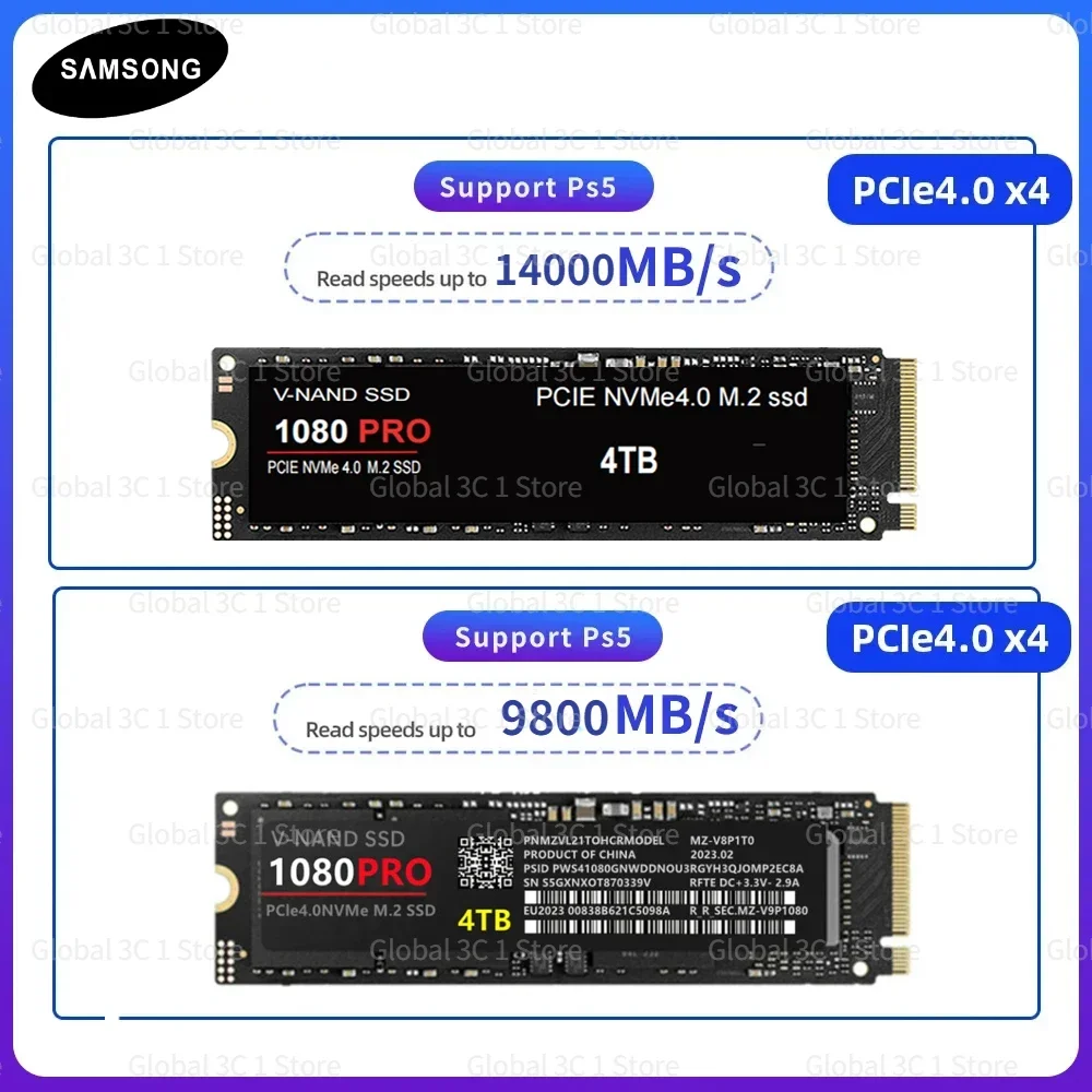 PS5 M.2 SSD 1080PRO PCIe NVMe 1TB 2TB 4TB Gen4*4 Solid State Drive 2280 14000MB/s Internal Hard Disk HDD for PS5 Desktop Laptop
PS5 M.2 SSD 1080PRO PCIe NVMe 1TB 2TB 4TB Gen4*4 Solid State Drive 2280 14000MB/s Internal Hard Disk HDD for PS5 Desktop Laptop