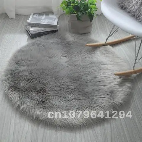 

Super Soft Round Fur Rugs Fluffy Shaggy Carpets Nordic Bedroom Floor Mat Long Pile Home Decor Kid Room Rugs Furry Rug