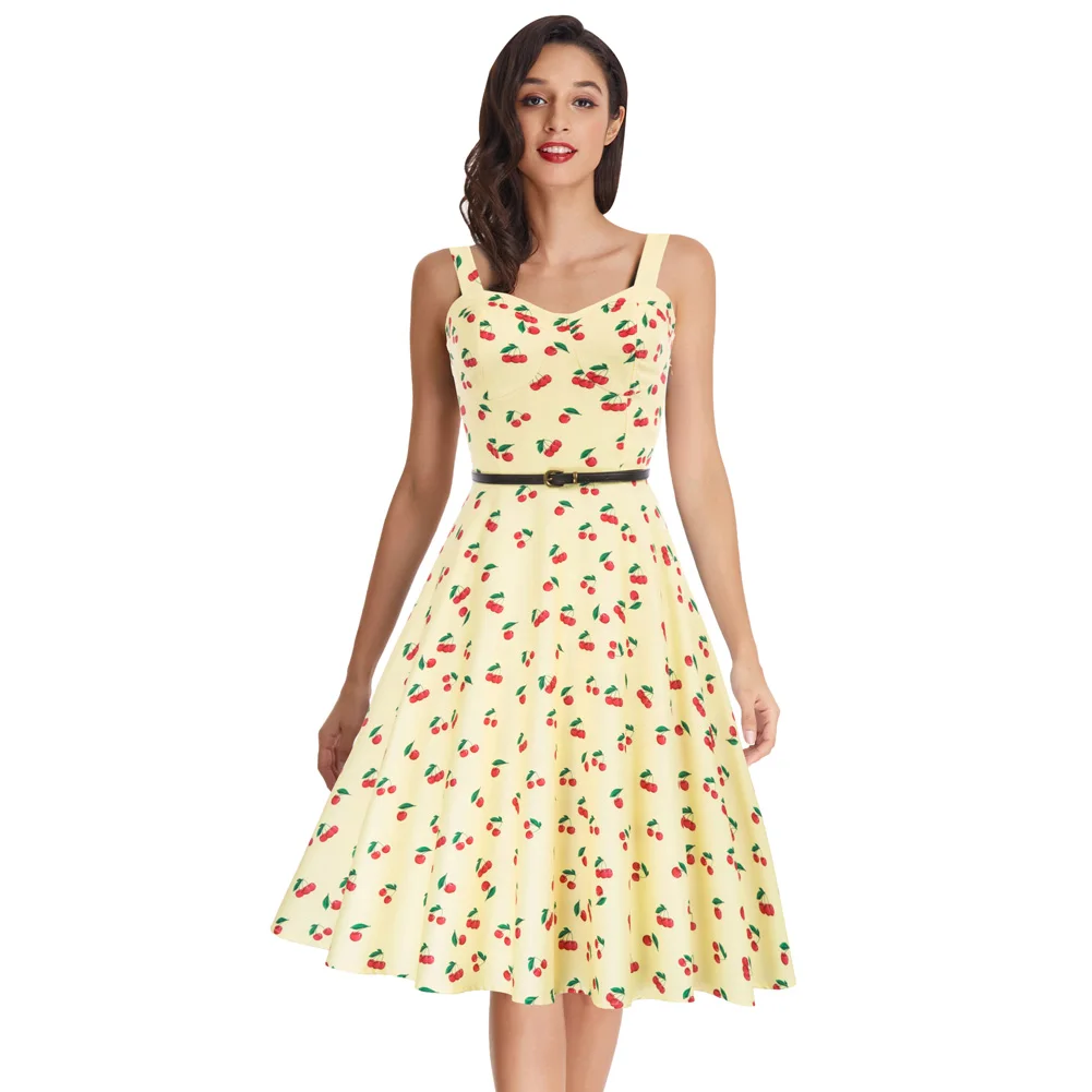 BP 1950s Sleeveless Vintage Swing Dresses With Belt Floral Sweetheart Neck Flared A-Line Dress High Waist 50s Rockabilly Dresses
BP 1950s Sleeveless Vintage Swing Dresses With Belt Floral Sweetheart Neck Flared A-Line Dress High Waist 50s Rockabilly Dresses