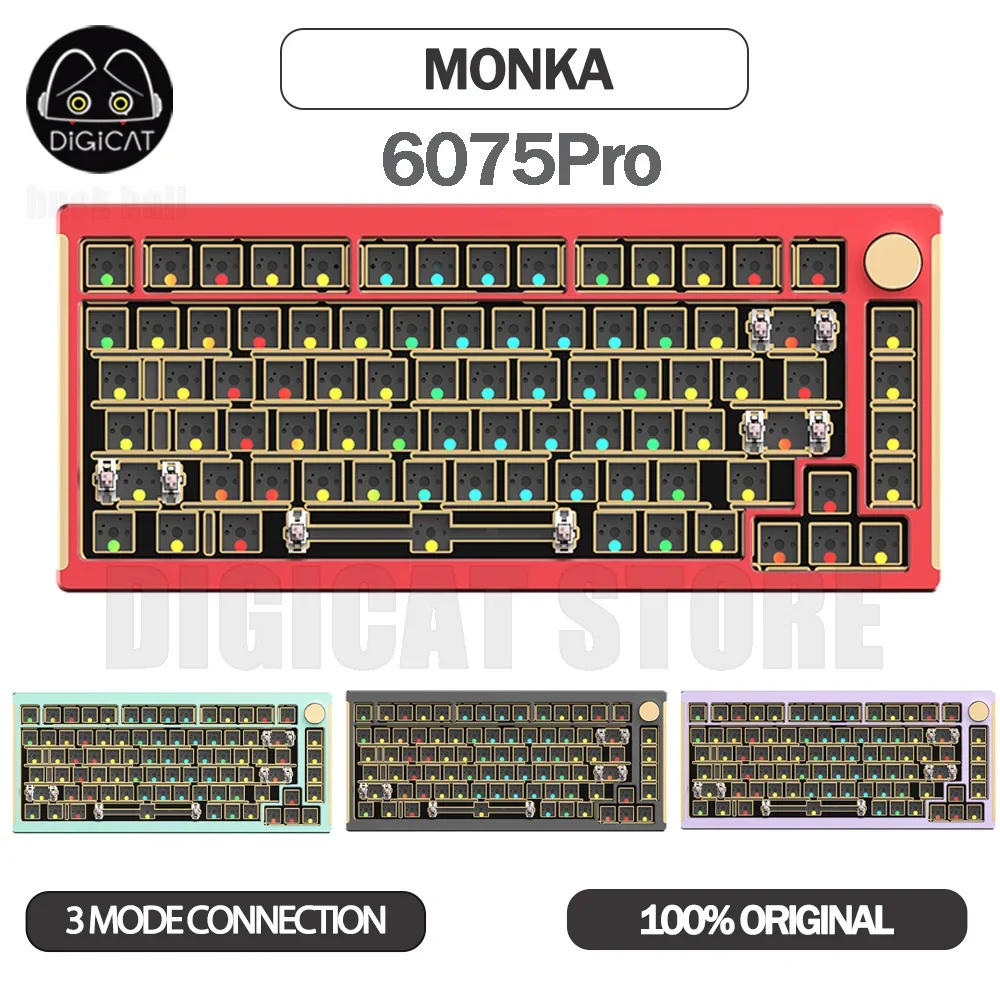 Monka 6075pro Mechanical Keyboard Kit Aluminium Alloy 3Mode USB/2.4G/Bluetooth Wireless Keyboards Gasket Gaming Keyboards Gifts
Monka 6075pro Mechanical Keyboard Kit Aluminium Alloy 3Mode USB/2.4G/Bluetooth Wireless Keyboards Gasket Gaming Keyboards Gifts