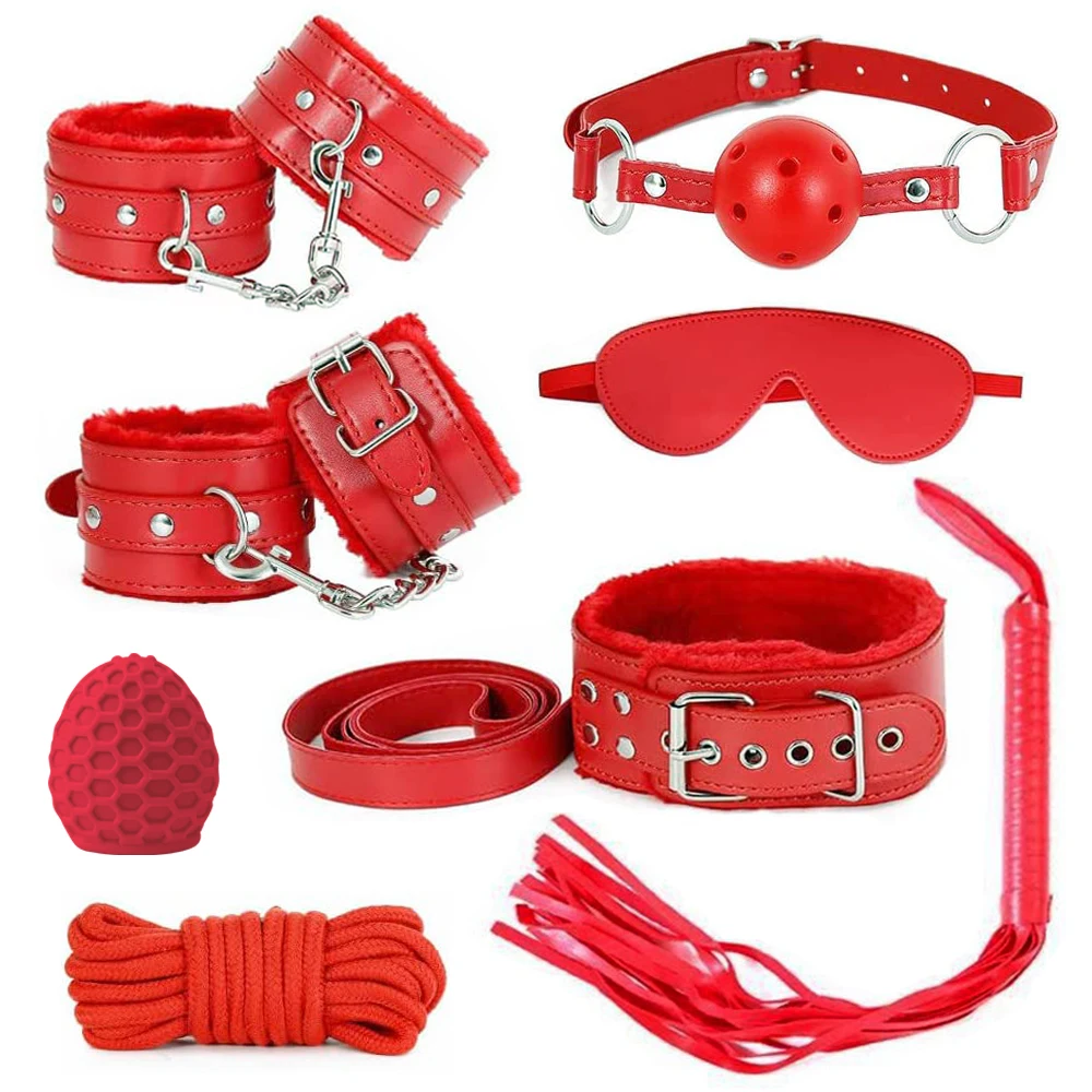 BDSM Bondage Restraint Set Sex Handcuffs Whip Anal Beads Anal Plug Bullet Butt Plug Vibrator S&M Fetish Sex Toy for Woman Adult BDSM Bondage Restraint Set Sex Handcuffs Whip Anal Beads Anal Plug Bullet Butt Plug Vibrator S&M Fetish Sex Toy for Woman Adult