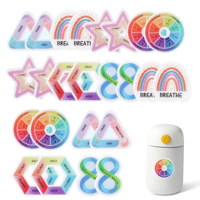 

Textured Stickers Fidget Relief Stickers 24pcs Tactile Rough Waterproof Aesthetic Rainbow Stress Stickers Mood Support For