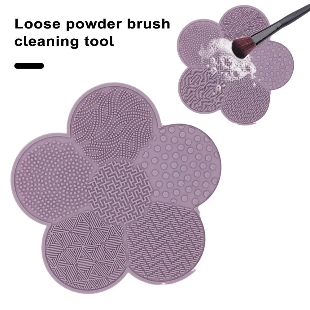 

Long-lasting Scrub Pad Effortlessly Loose Powder Brushes with Silicone Flower Brush Pad Soft Scrub Tool with Suction for Easy
