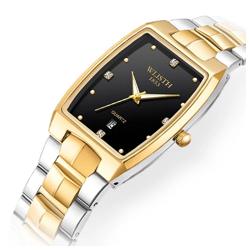 Luxury Couple Men Women Quartz Watch Gold Diamond Tonneau Shape Reloj Business Man Wristwatch Male Ladies Clock Hombre Masculino
Luxury Couple Men Women Quartz Watch Gold Diamond Tonneau Shape Reloj Business Man Wristwatch Male Ladies Clock Hombre Masculino