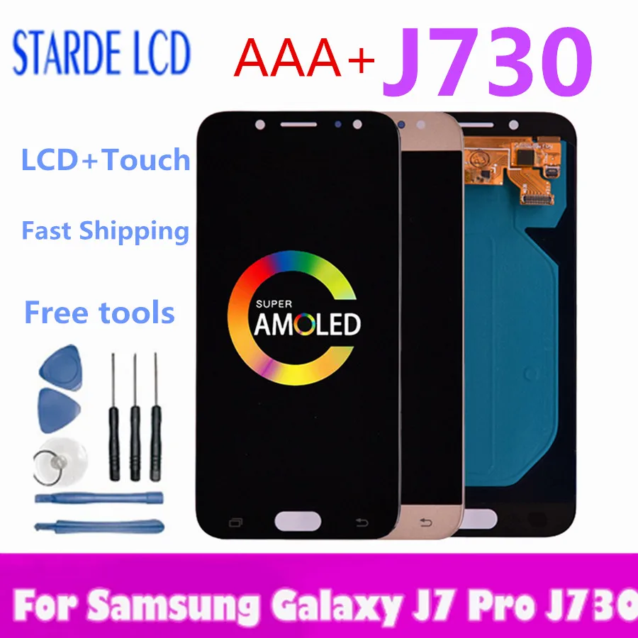 

Super Amoled LCD For Samsung Galaxy J7 Pro 2017 J730 J730F LCD Display and Touch Screen Digitizer Assembly