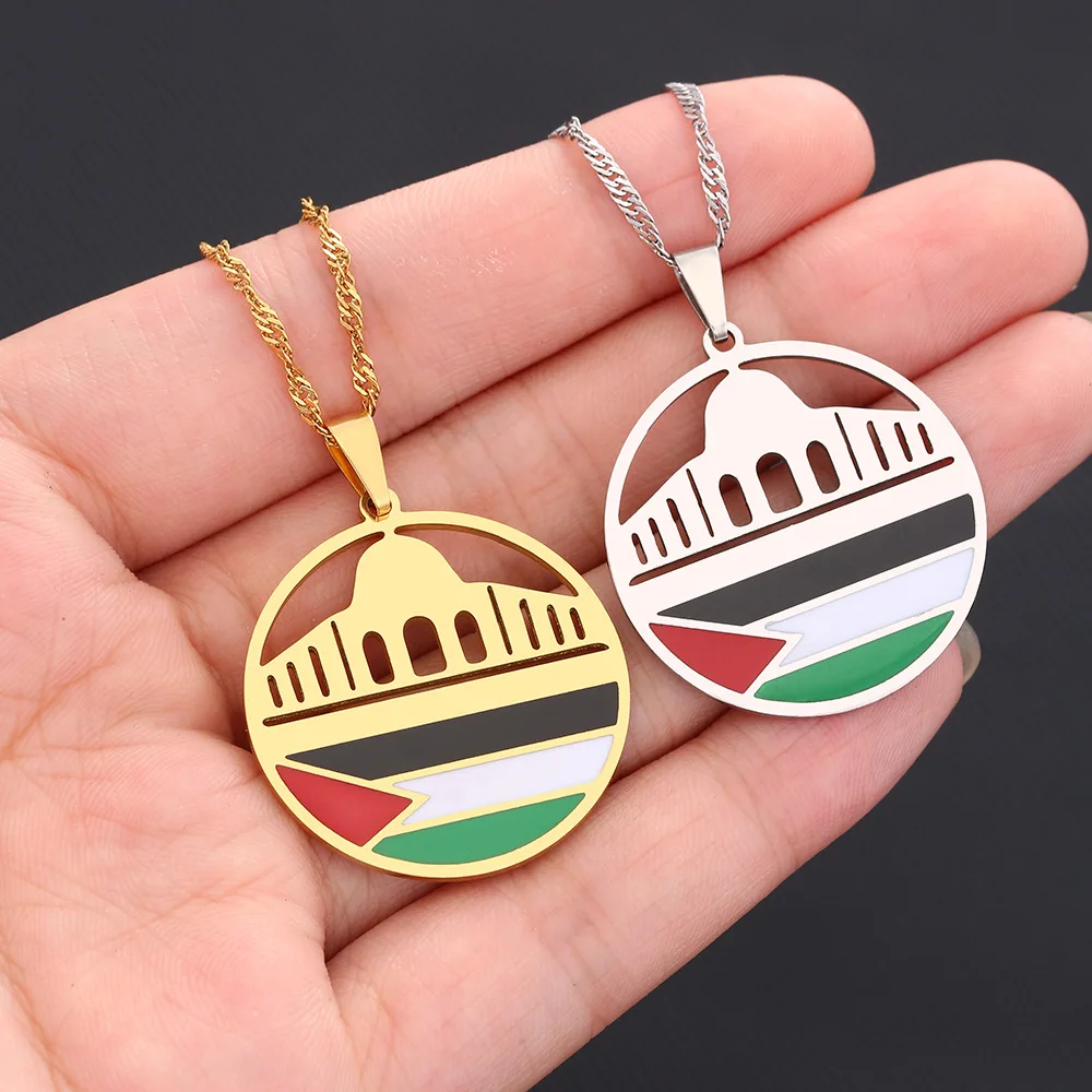 New fashion Al-Aqsa Mosque and Palestinian pendant necklace personality temperament couple name clan style clavicle chain access
New fashion Al-Aqsa Mosque and Palestinian pendant necklace personality temperament couple name clan style clavicle chain access
