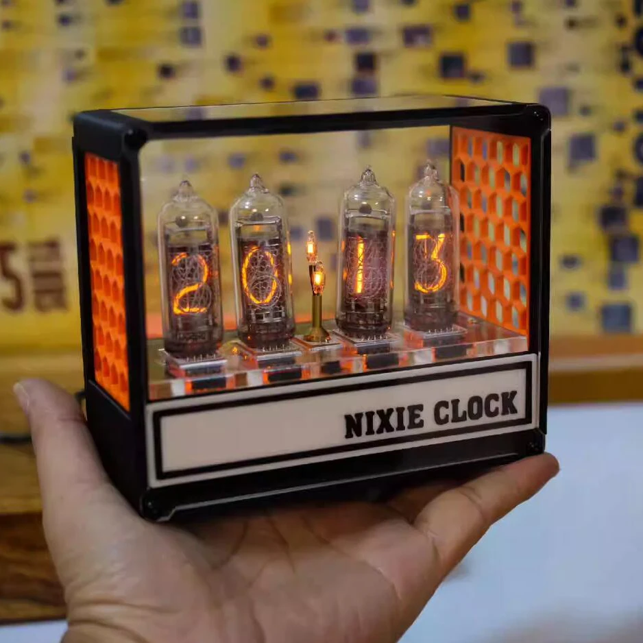 

4-bit IN14 Glow Tube Retro Clock Module Nixie Clock Audio Accessories with Backlight Clock Acrylic Plate