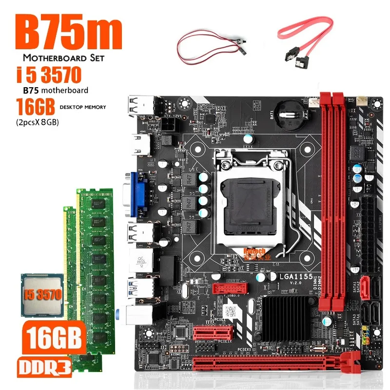 Hot Sale B75 LGA 1155 Motherboard Set with I5 3570 and 2*8GB DDR3 1600MHZ Desktop RAM NVME M.2+ WIFI M.2 Interface Kit
Hot Sale B75 LGA 1155 Motherboard Set with I5 3570 and 2*8GB DDR3 1600MHZ Desktop RAM NVME M.2+ WIFI M.2 Interface Kit