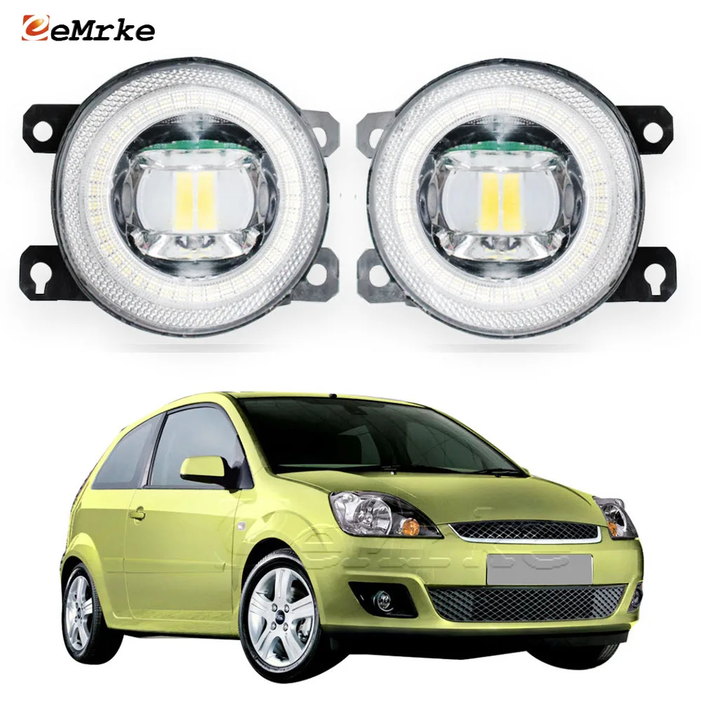 

Led Fog Lights 15W 12V for Ford Fiesta V MK5 2006 2007 2008 2009 with Led Angel Eyes DRL Aperture Car Daytime Running Light Halo