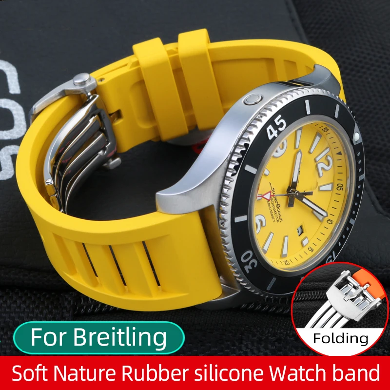Soft Nature Rubber silicone Watch band 20mm 22mm Colorful Watchband For Breitling Superocean navitimer avenger Series Strap
Soft Nature Rubber silicone Watch band 20mm 22mm Colorful Watchband For Breitling Superocean navitimer avenger Series Strap