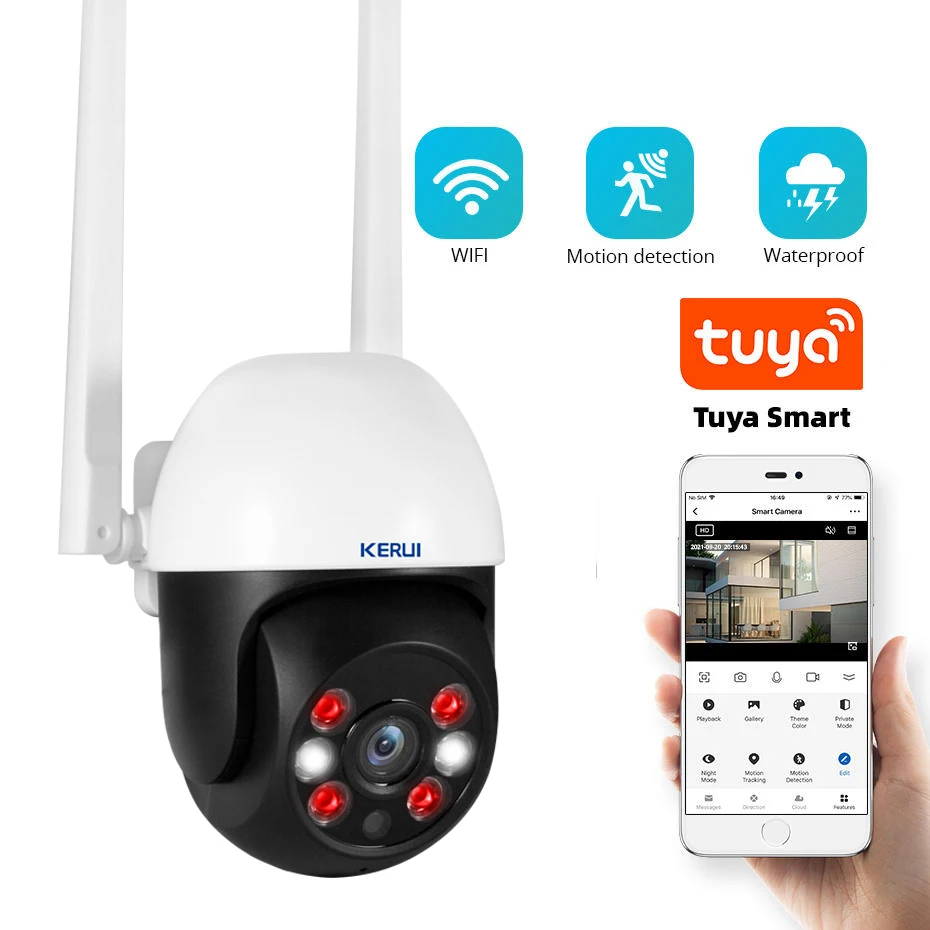 KERUI Tuya 1080P Outdoor IP WIFI Camera Security 4X Digital Zoom IR Human Detection WIFI CCTV Surveillance Camera
KERUI Tuya 1080P Outdoor IP WIFI Camera Security 4X Digital Zoom IR Human Detection WIFI CCTV Surveillance Camera