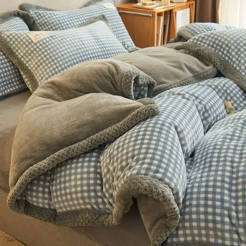 Winter Warm Plush Duvet Cover Set Home Textile Japanese King Bedding Set Velvet Quilt Cover Sheet Pillowcase 4pcs Bed Linen Set
Winter Warm Plush Duvet Cover Set Home Textile Japanese King Bedding Set Velvet Quilt Cover Sheet Pillowcase 4pcs Bed Linen Set