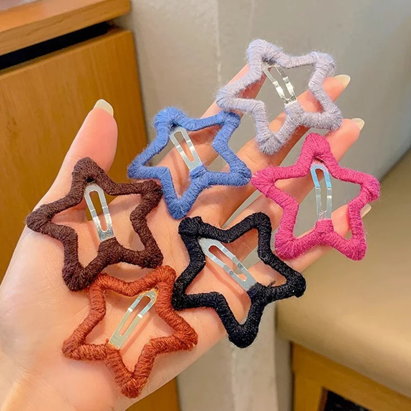 Women Girls Hairpins Hair Clip Pins Wrapped with Yarn Star-shaped Snap Handmade Sweet Accessories
Women Girls Hairpins Hair Clip Pins Wrapped with Yarn Star-shaped Snap Handmade Sweet Accessories