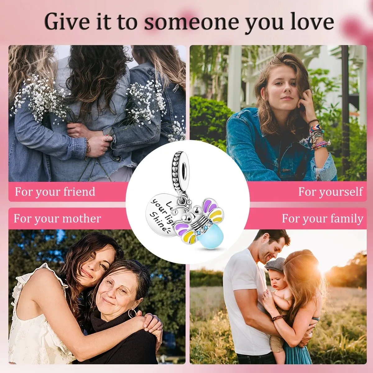 MULA 1PC Silver Plated Charms Firefly Butterfly Flower Fit Original Beads DIY Fashion Jewelry MULA 1PC Silver Plated Charms Firefly Butterfly Flower Fit Original Beads DIY Fashion Jewelry