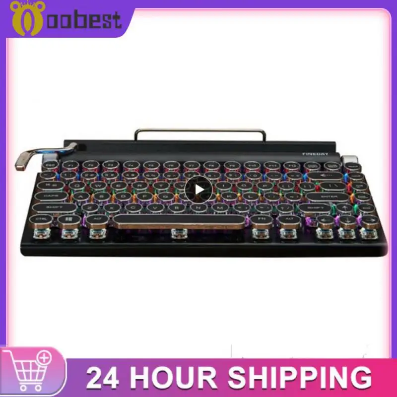 

Keys Gaming Keyboards Teclado Mecânico Wireless RGB Teclado Dot Retro Keyboard Typewriter Keyboard Teclado Gamer For PC