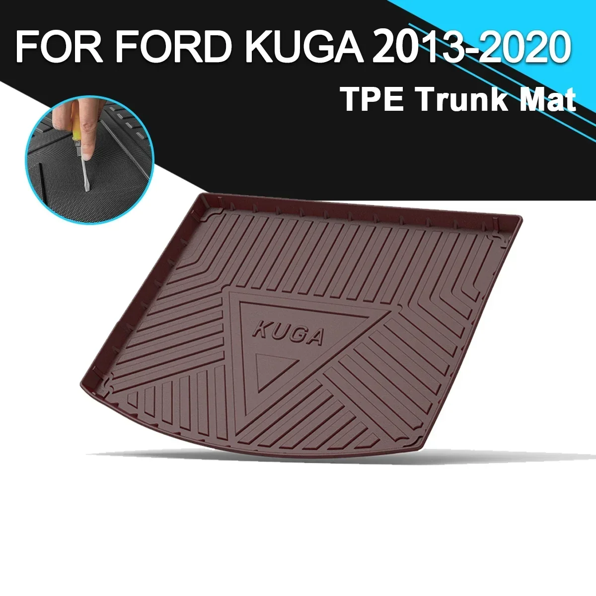 

For Ford Kuga 2013-2020 Car Rear Trunk Cover Mat Rubber TPE Non-Slip Waterproof Cargo Liner Accessories