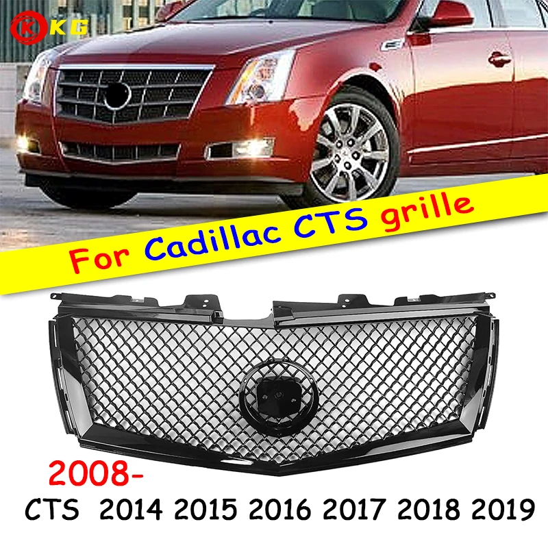 

Grill Front Grille For Cadillac CTS Sedan 2014 2015 2016 2017 2018 2019 Gloss Black Car Upper Bumper Hood Mesh Grid Kit