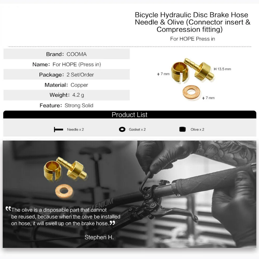 For HOPE TECH3 V4/E4/X2 Hydraulic Brake Hose Copper+Aluminum Nut Fittings Kit Olive Parts Bike Bicycle Cycling Hot sale
For HOPE TECH3 V4/E4/X2 Hydraulic Brake Hose Copper+Aluminum Nut Fittings Kit Olive Parts Bike Bicycle Cycling Hot sale