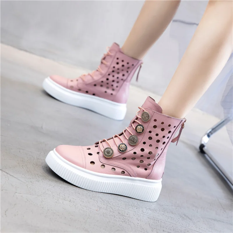 Summer Hollow Breathable Cool Boots for female's 2023 New Thick Sole Cowhide Back Zipper Womens Hole Shoes Trendy Women's Boots
Summer Hollow Breathable Cool Boots for female's 2023 New Thick Sole Cowhide Back Zipper Womens Hole Shoes Trendy Women's Boots