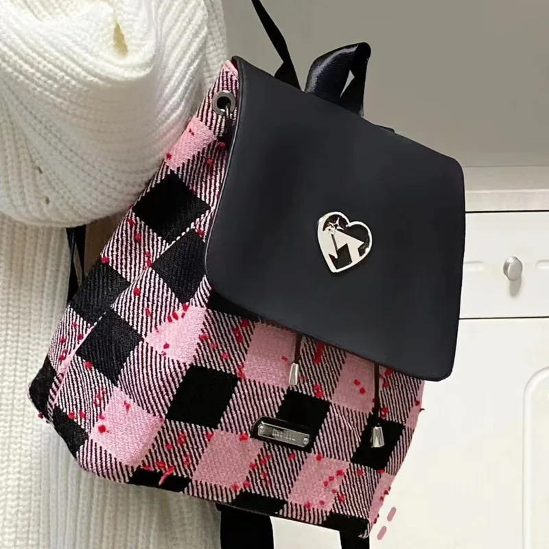 Backpack For Women Mini Drawstring Women's Bag Cute Black Pink Checker Small Bag For Ladies Academy Style Backpack For School
Backpack For Women Mini Drawstring Women's Bag Cute Black Pink Checker Small Bag For Ladies Academy Style Backpack For School