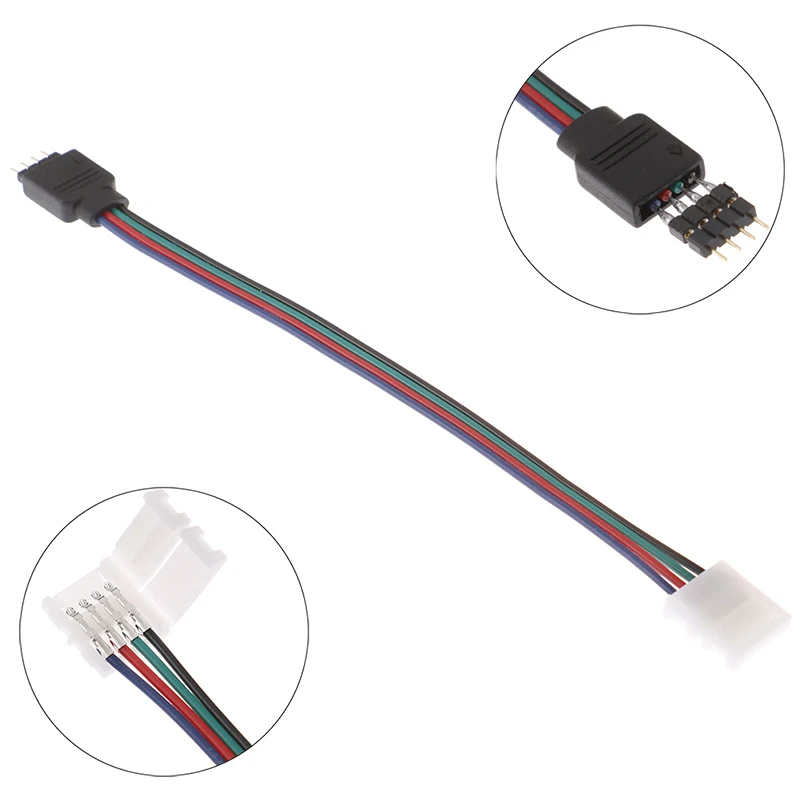 15cm 50RGB 4-pin Led With Light Connector LED Bare Board Light Strip Solderless Buckle Connector RGB Male Female Head Turn 10mm
15cm 50RGB 4-pin Led With Light Connector LED Bare Board Light Strip Solderless Buckle Connector RGB Male Female Head Turn 10mm