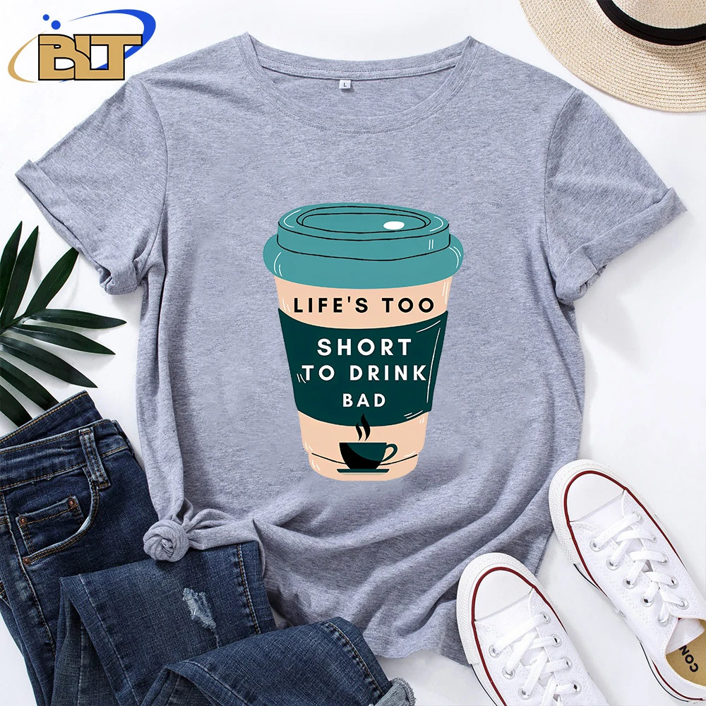 Женская Классическая футболка Life's too short to drink bad coffee, летние хлопковые повседневные топы с коротким рукавом, новая одежда
Женская Классическая футболка Life's too short to drink bad coffee, летние хлопковые повседневные топы с коротким рукавом, новая одежда
