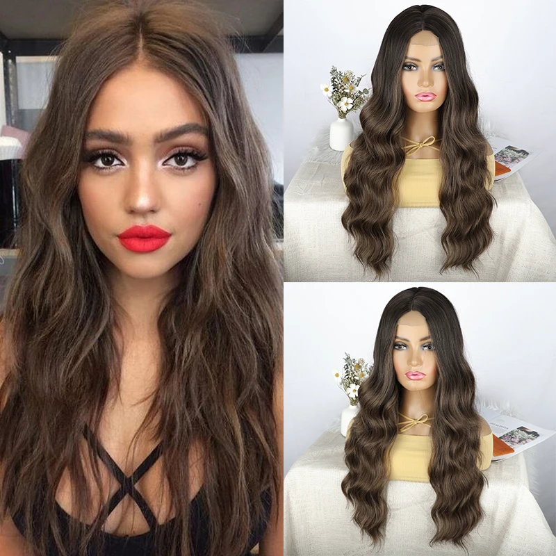 Ombre Brown Long Water Wavy Wig Synthetic Middle Part Natural Body Wave Hair Wigs for Women Cosplay Wig Heat Resistant Fiber
Ombre Brown Long Water Wavy Wig Synthetic Middle Part Natural Body Wave Hair Wigs for Women Cosplay Wig Heat Resistant Fiber