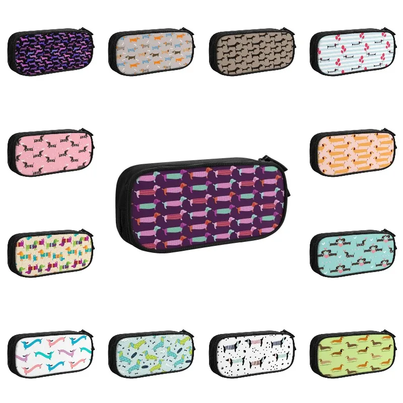 Индивидуальные чехлы для карандашей с рисунком таксы, сосисок и цветов, Большой Вместительный пенал для мальчиков с изображением медведей, любителей щенков, карандашей, канцелярские принадлежности для студентов 
Индивидуальные чехлы для карандашей с рисунком таксы, сосисок и цветов, Большой Вместительный пенал для мальчиков с изображением медведей, любителей щенков, карандашей, канцелярские принадлежности для студентов