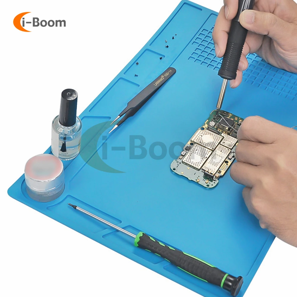 Repair Pad Insulation Heat-Resistant Soldering Station Silicon Soldering Mat Work Pad Desk Platform for BGA Soldering Station
Repair Pad Insulation Heat-Resistant Soldering Station Silicon Soldering Mat Work Pad Desk Platform for BGA Soldering Station